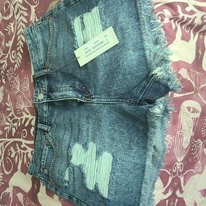 NEVER WORN! Distressed High-Rise Jean Shorts